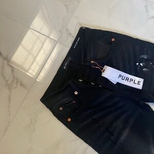 Purple Black Denim Pants